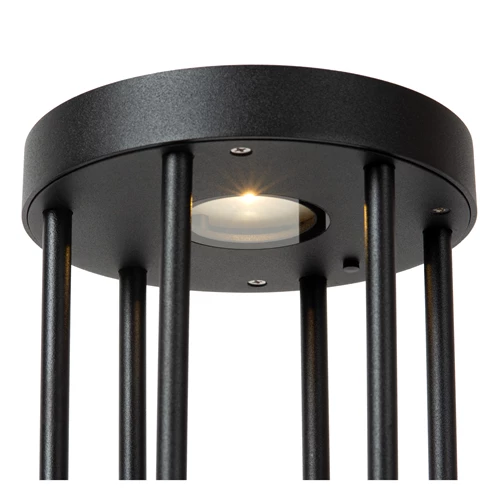 Lucide JACKSON - Bollard light- Solar - Ø 16 cm - LED Dim. - 1x2W 3000K - IP54 - Motion & Day/Night Sensor - Black - detail 2